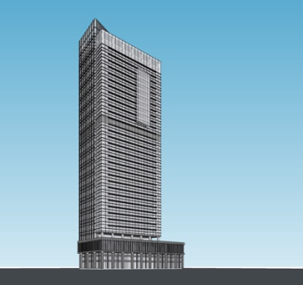 现代高层住宅su模型