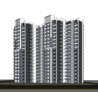 现代高层住宅su模型