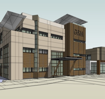 现代办公楼外观su模型