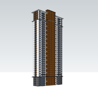 现代高层住宅su模型