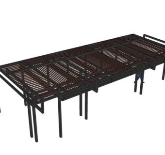 现代廊架凉亭su模型