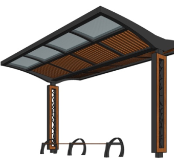 现代廊架凉亭su模型