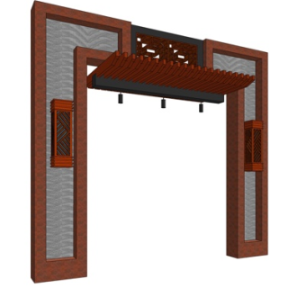 中式牌坊su模型