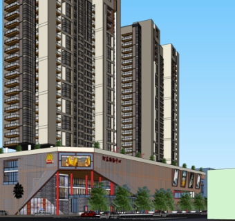 欧式高层住宅su模型