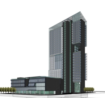 现代高层办公楼su模型