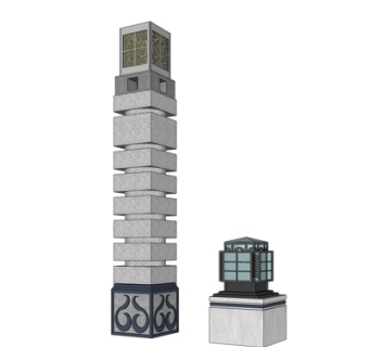 新中式路灯景观灯su模型