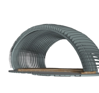 现代球形雨棚su模型