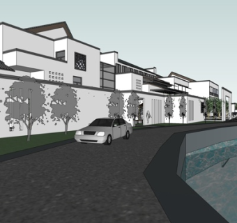 中式园林景观su模型