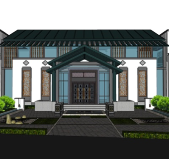 中式古建民房su模型