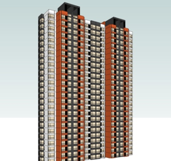 欧式高层公寓su模型