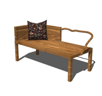 现代实木休闲椅su模型