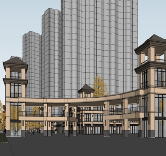 现代高层住宅su模型