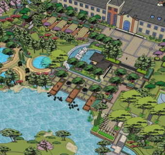 新中式园林景观su模型