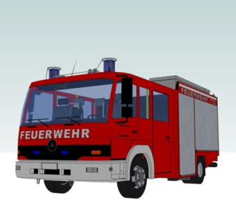 现代消防车su模型