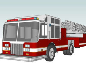 现代消防车su模型