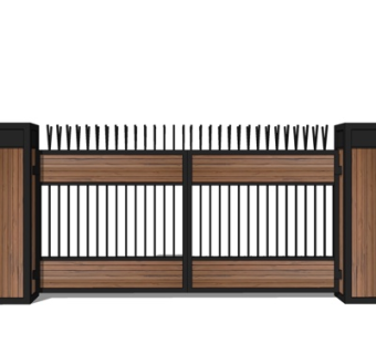 现代实木围墙su模型