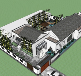 中式古建民房su模型