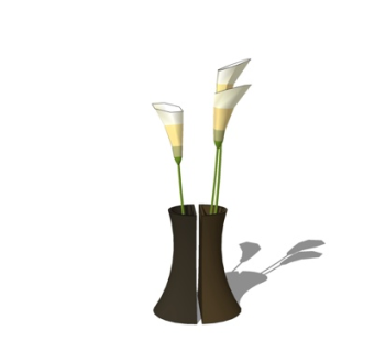 现代水仙花花瓶su模型