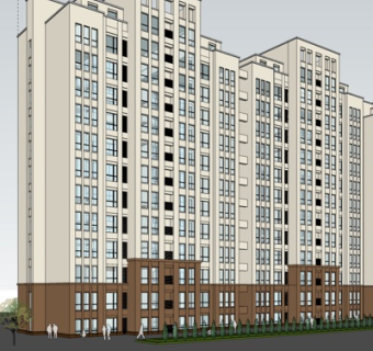 现代连排高层住宅su模型