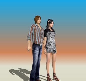 现代游戏角色su模型