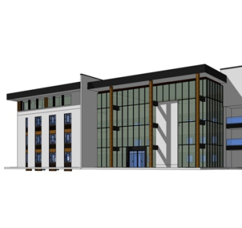 现代办公楼外观su模型