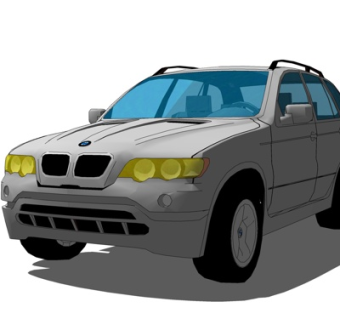 现代小汽车su模型