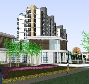 现代园林景观su模型