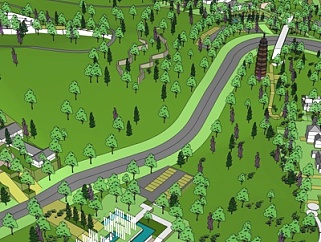 现代园林景观规划su模型