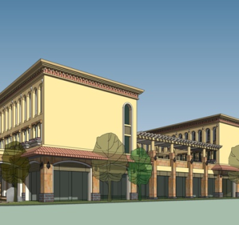 欧式沿街商业建筑su模型