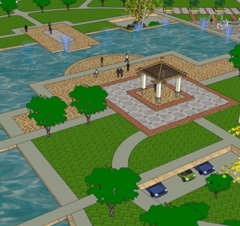 中式园林景观su模型