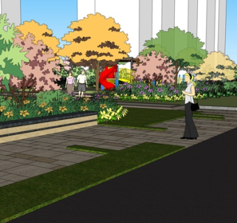 现代园林景观su模型