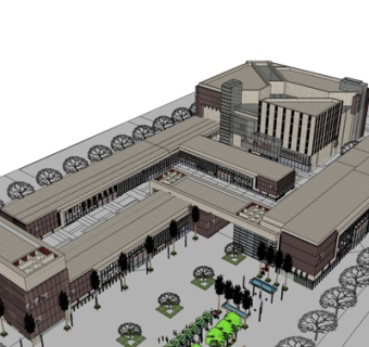 现代商业楼规划su模型