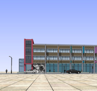 现代办公楼外观su模型