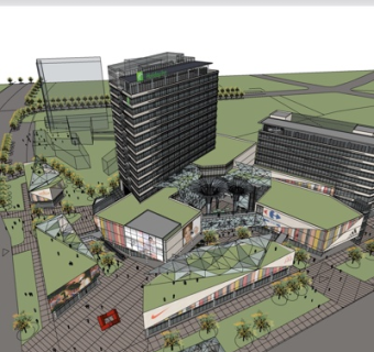 现代办公楼规划su模型