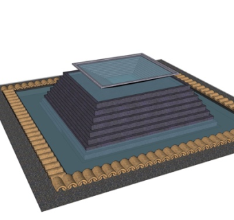 现代喷泉景观su模型