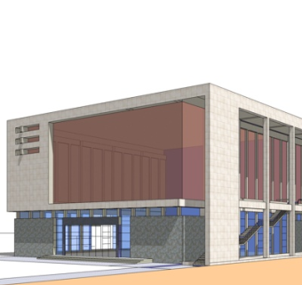现代办公楼外观su模型