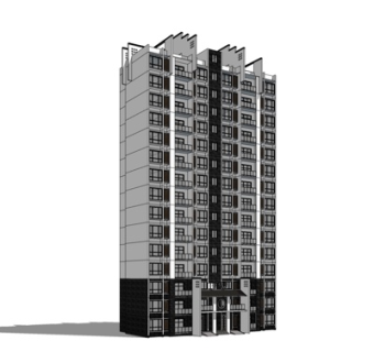 欧式高层公寓su模型