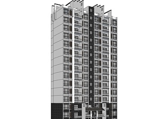 欧式高层公寓su模型