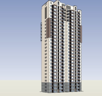 欧式高层公寓su模型