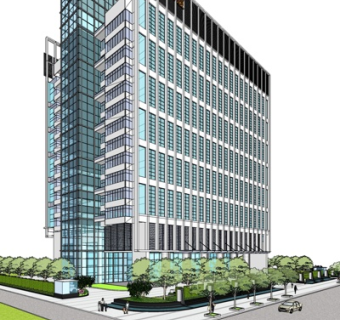 现代高层办公楼su模型