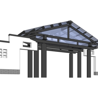 中式牌坊su模型