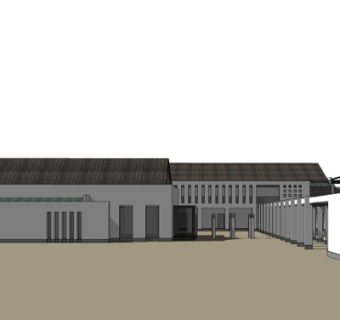 新中式房屋建筑su模型