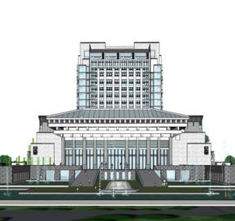 现代高层办公楼su模型