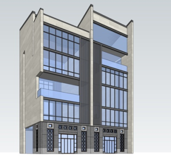 新中式办公楼su模型