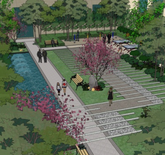 现代公园景观su模型