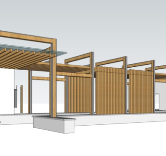 现代廊架su模型