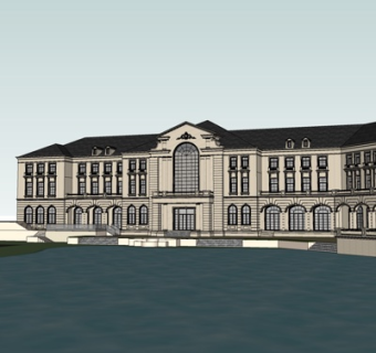 欧式酒店su模型