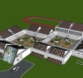 新中式幼儿园su模型