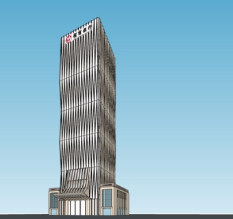 现代银行大楼su模型