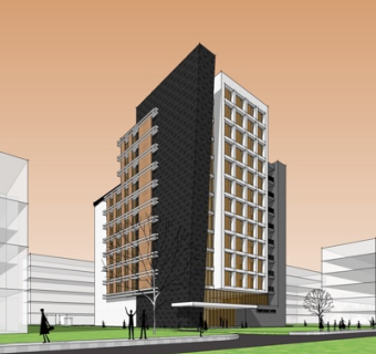 现代高层办公楼su模型